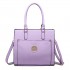 LT1650 - Miss Lulu Textured Leather Look Square Pocket Shoulder Handbag Lilac